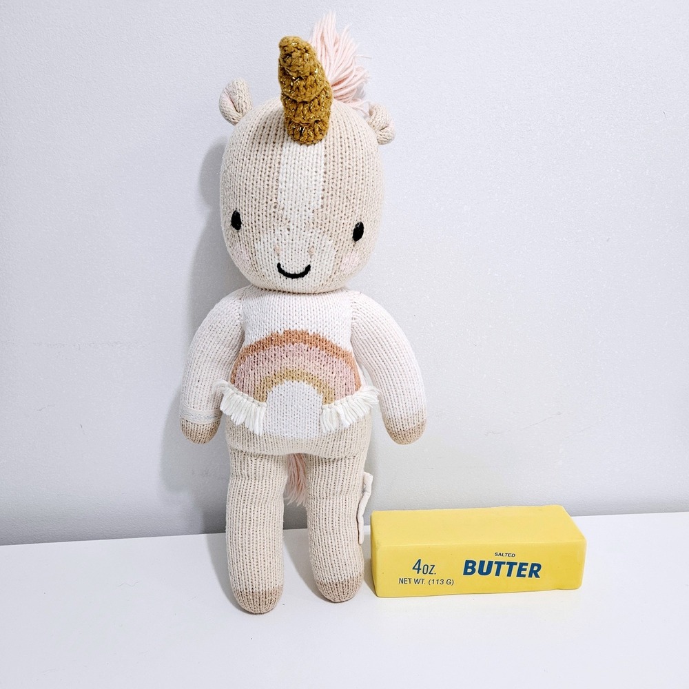 Cuddle + Kind Zara the Unicorn Knit Plush Doll Handmade Peru 13 Inch